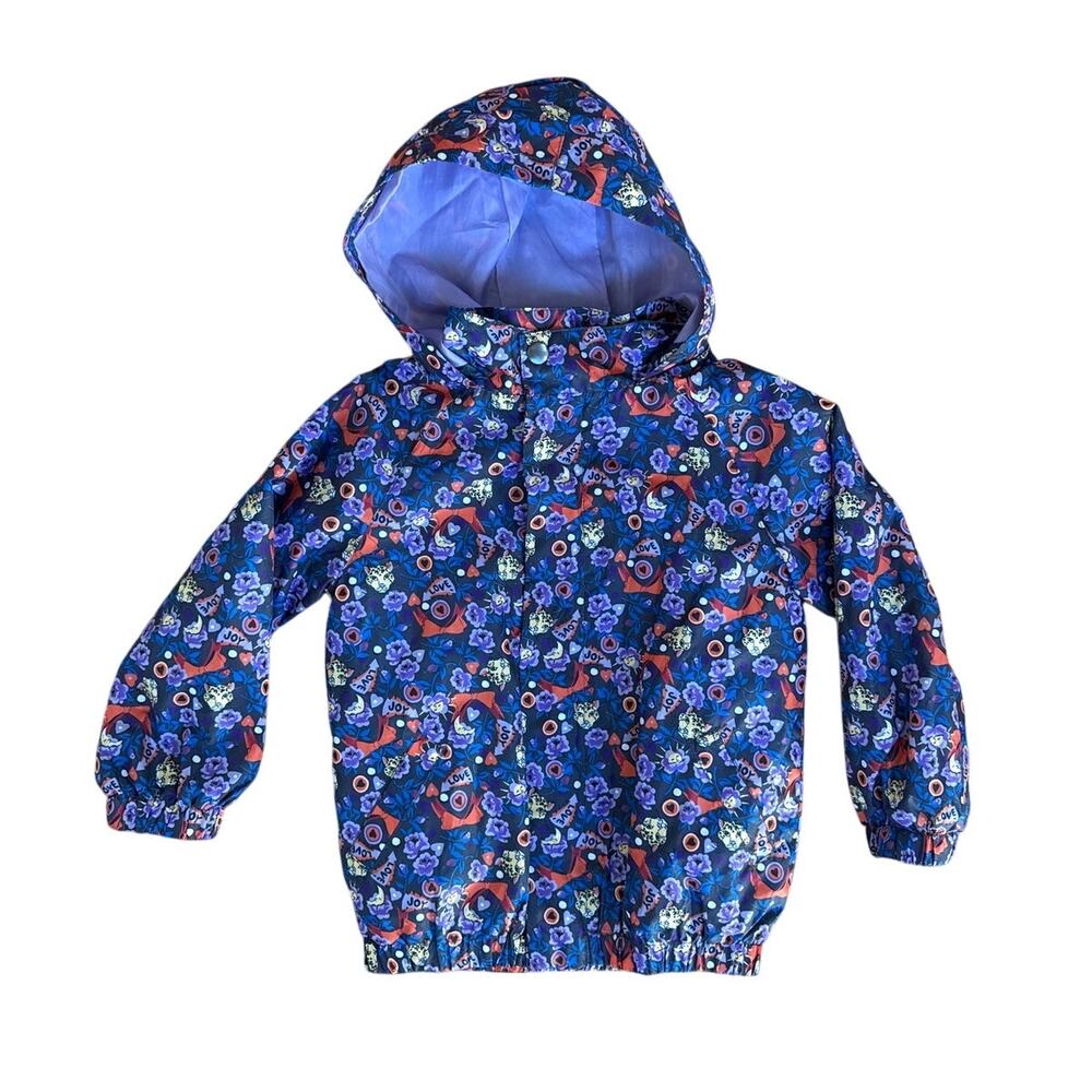 Cath Kidston Girls Rain Jacket in Purple Floral Size 3-4